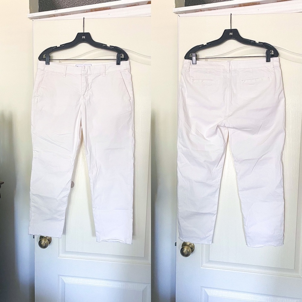 Frank & Eileen Pant Wicklow‎ Chino Twill Mid-Rise Cropped Raw Light Pink 10 GUC